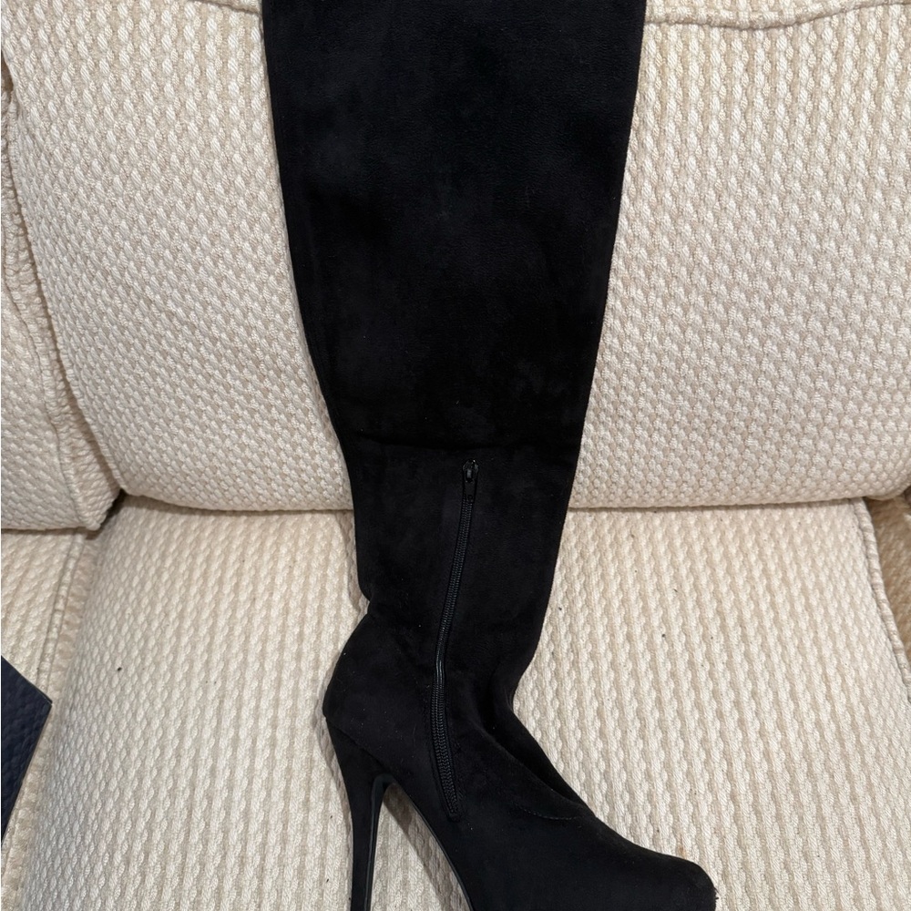 Wild Diva Black Over the Knee Boots